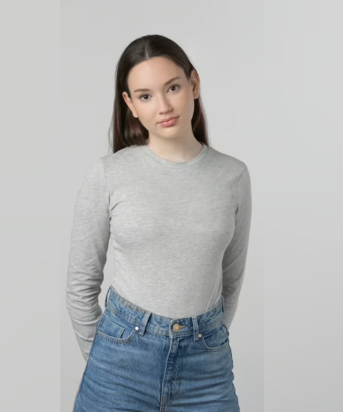 Women's round neck T-shirt dark
